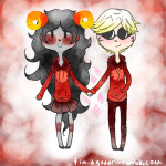  aradia_megido aspect_hoodie dave_strider diamond double_time holding_hands palerom shipping time_aspect timidgoddess 