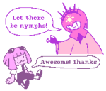  2025 fullres godtier homestuck:_beyond_canon light_aspect ly'lac meat_timeline meme nymphs outer_spec parody rose_lalonde rosebot seer sitting starter_outfit word_balloon 