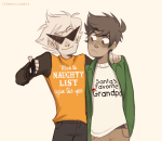  2014 arm_around_shoulder casual dirk_strider fashion fullres holidaystuck ikimaru jake_english pumpkin_patch redrom shipping text thumbs_up 