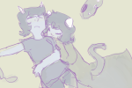  high_angle limited_palette nepeta_leijon no_glasses no_hat pyrotechnicfriction redrom scratch_and_sniff shipping sleeping terezi_pyrope 