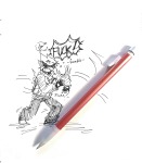 2025 aspect_hoodie dirk_strider enyo-various fullres grayscale heart_aspect monochrome pen real_life sketch solo text word_balloon