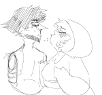 2013 artificial_limb blush duckface facial_hair fullres grayscale humanized jack_noir lineart monochrome ms_paint no_hat paint_it_black redrom roboslick scars shipping sketch spades_slick sweat toonysart