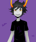 2012 animated emoticon fullres gamzee_makara honk rolling-mozaik scars sober_gamzee solo starter_outfit text