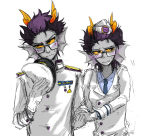  2012 9vs9 blush deep_purple eridan_ampora fashion fullres hat military_uniform multiple_personas rule63 selfcest shipping sweat zodiac_symbol 