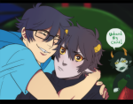 2014 breath_aspect communism fullres godtier heir hug jin-nyeh john_egbert kanaya_maryam karkat_vantas land_of_mounds_and_xenon panel_redraw shipping starter_outfit text word_balloon 