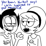 2017 breath_aspect crossover fullres garfield godtier grayscale grimdorks heir jaggy_lines john_egbert lineart monochrome parody pastiche rose_lalonde shipping steelcorridor text