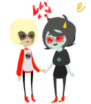  blush coolkids dave_strider heart holding_hands red_baseball_tee redrom shipping tacky-jeans terezi_pyrope 