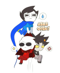  2026 arms_crossed breath_aspect carrying dave_strider fullres godtier heir john_egbert karkat_vantas knight midair r_ch07 stars starter_outfit text time_aspect word_balloon 