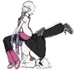  2025 dirk_strider fullres muwwwsky roxy's_striped_scarf roxy_lalonde sitting sketch starter_outfit upside_down 