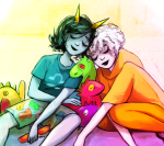  chamlis godtier light_aspect magic_dragon no_glasses rose_lalonde scalemate_boxers scalemates seer shipping sitting sleeping terezi_pyrope undergarments 