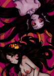  2011 aradia_megido artist_collaboration evy feferi_peixes fullres lying no_shirt nsfw_source nudity pride upside_down 