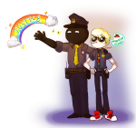  2013 aimless_renegade ar au chameleocoonj crab_apple dave_strider eureka_lemon fullres hat headshot ishades key_lime mandarin_orange music_note police_uniform rainbow serenity spade terezi_pyrope text trollcops word_balloon 