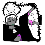 2023 bec_noir black_squiddle_dress cocktail_glass crying cueball fullres grimdark haven jack_noir rose_lalonde sitting sovereign_slayer