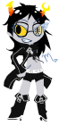  2011 black_rock_shooter blush crossover fashion fullres jaggy_lines rinny scars solo vocaloid vriska_serket zodiac_symbol 