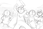 2016 breath_aspect chainsaw fullres godtier grayscale heir john_egbert kanaya_maryam light_aspect paperseverywhere pop-a-matic_vrillyhoo_hammer quills_of_echidna rogue rose_lalonde roxy_lalonde seer sketch starter_outfit void_aspect