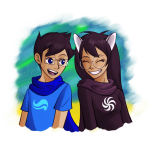  2012 blackstuffedcat breath_aspect dogtier fullres godtier heir jade_harley john_egbert siblings:johnjade space_aspect witch 