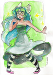  3_in_the_morning_dress cat-erpillar dogtail dogtier jade_harley solo watercolor 