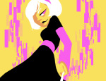  0-banana-0 black_squiddle_dress limited_palette needlewands rose_lalonde solo 
