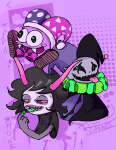 2025 crossover deltarune fullres gamzee_makara honk kirby pachart44 sopor_slime starter_outfit text