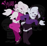  2025 alternate_hair blush fashion fullres heart jaggy_lines rose_lalonde roxy_lalonde sprite_mode text tyrannicalthug wonk 