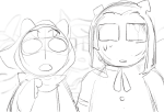 2016 equius_zahhak feferi_peixes fullres godtier grayscale heart_aspect nepeta_leijon paperseverywhere rogue saucy_maid_outfit sketch starter_outfit sweat terezi_pyrope