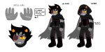  2023 character_sheet eyepatch fullres homestuck:_beyond_canon karkat_vantas official_art punished_outfit scars solo strovii text 