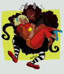  blush carrying dogtier freckles godtier guns_and_roses jade_harley light_aspect midair quibbs redrom rose_lalonde seer shipping space_aspect witch 