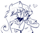  2023 aeritus heart incest jade_harley john_egbert kiss lineart monochrome prospitcest redrom shipping sketch 