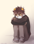  2013 fullres ikimaru karkat_vantas sadstuck sitting solo starter_outfit 
