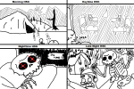  4chan bed comic grayscale skellyanon the_truth trees 
