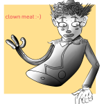 2018 artificial_limb fullres gore lust-lizard monochrome pastiche solo text whistles whistles_the_clown