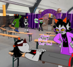  2024 arquius_zahhal arquiusprite equius_zahhak erisol_ampcap erisolsprite fefeta_peilei fefetasprite fullres image_manipulation jaggy_lines lying meme meraki-sunset nepeta_leijon no_hat sprite starter_outfit text trollified 