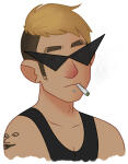  2013 alternate_hair body_modification dirk_strider freckles fullres shandy smoking solo strong_tanktop 