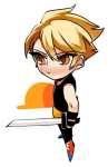  chibi dirk_strider kid_symbol no_glasses solo strong_outfit strong_tanktop tartime unbreakable_katana 