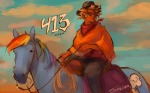  413 2024 alternate_hair carrying clouds cowboy_hat dirk_strider fashion fullres hat horses my_little_pony sitting solo sumeoba western 