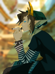  2023 body_modification fashion fullres hat karmagicians no_glasses profile smoking sollux_captor solo 