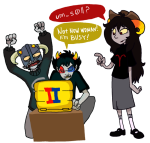  2013 aradia_megido computer fullres gaming hat karkat_vantas sollux_captor starter_outfit text the_elder_scrolls transparent word_balloon ximerika 