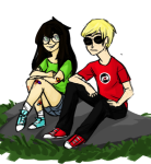  dave_strider green_atom_shirt jade_harley leverets red_record_tee starter_outfit 