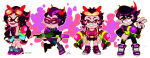  2015 amporas body_modification cronus_ampora crossover dancestors eridan_ampora fashion feferi_peixes fullres gun meenah_peixes no_glasses peixeses splatoon weapon zamii070 