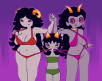  2026 aradia_megido feferi_peixes fullres holding_hands nepeta_leijon no_hat swimsuit thenebularts 