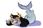  2017 body_modification dagmars fullres hiveswap lying mallek_adalov merfolk on_stomach solo starter_outfit wonk 