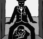 2012 apricots-from-nara dancing dd diamonds_droog eyepatch fullres gangnam_style grayscale jack_noir lying no_hat on_stomach parody psy scars spades_slick