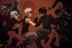  all_caps aspect_symbol blood blood_aspect brobot dirk_strider dreamself freckles godtier heart_aspect holding_hands humanized karkat_vantas lil_hal multiple_personas prince shades_of_grey shipping toastyhat unbreakable_katana 