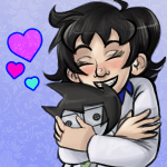  2012 au fullres guidestuck harlequin_doll heart hug humanized john_egbert quinn_egbert starter_outfit yorsh 