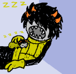 2014 captors dancestors fullres grubs jaggy_lines lying mituna_captor no_glasses no_hat sailorbeefcake scribble_mode sleeping sollux_captor starter_outfit text