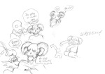 2012 ancestors apricots-from-nara art_dump body_modification fanoffspring food fullres grayscale headshot heart her_imperious_condescension kneeling no_shirt pencil profile queen_of_spades sketch text timely_mistress word_balloon