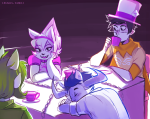  2015 alice_in_wonderland back_angle beverage crossover freckles fridge fullres gcatavrosprite godtier hat hope_aspect ikimaru jake_english jasprosesprite^2 nepeta_leijon nepetasprite page sitting sprite starter_outfit 