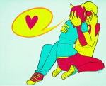  coolkids dave_strider heart jpeg-hero kneeling limited_palette near_kiss redrom shipping terezi_pyrope word_balloon 