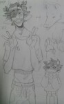 2018 :o) animals blush fullres gamzee_makara grayscale karkat_vantas ladysantos30 pencil sketch stars starter_outfit text
