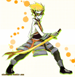  2012 au cluster-n crossover dirk_strider fashion fullres headphones katana madoka_magica magicastuck_(au) solo 